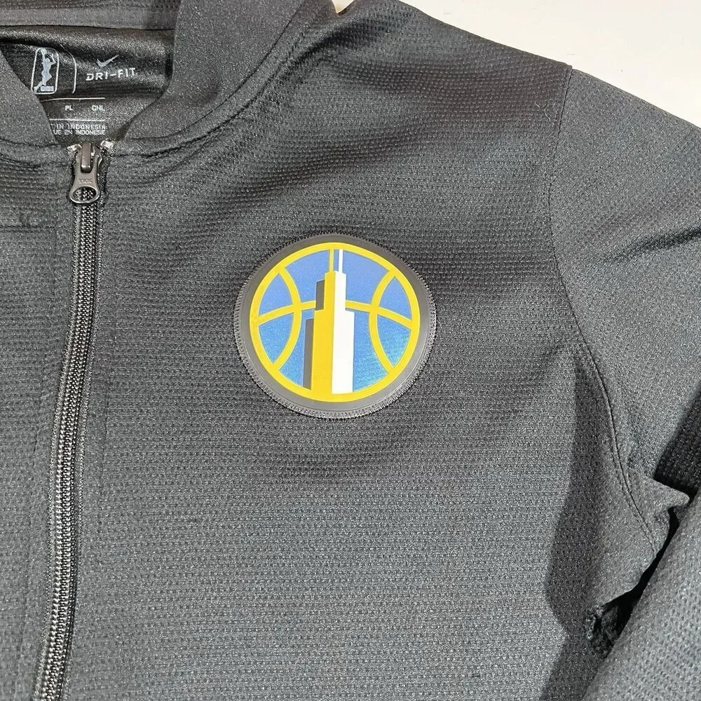 Chicago Sky Nike Dri Fit Full Zip Black Warm Up Jacket Size Small Tall WNBA
